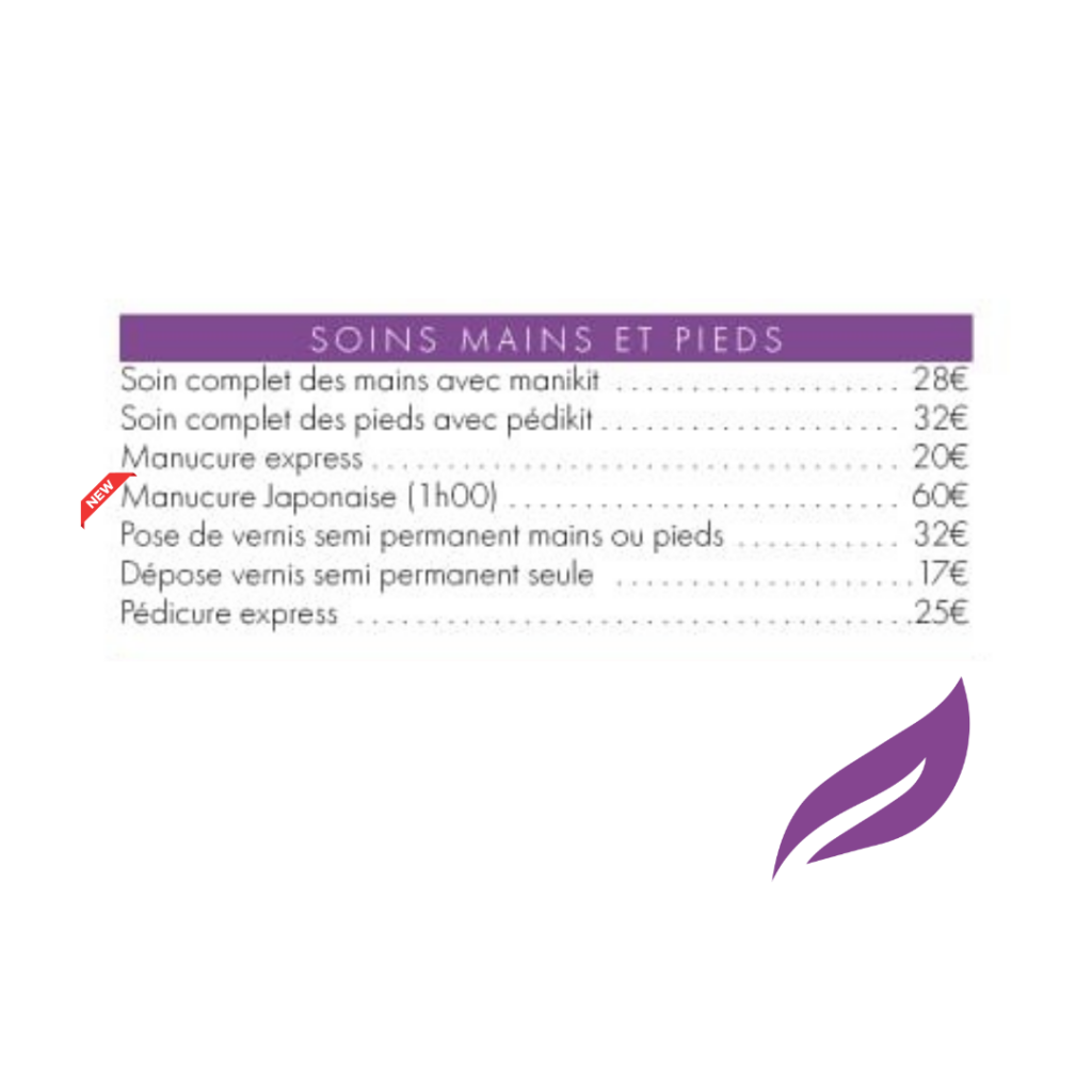 tarifs vernis permanent mains et pieds à montarnaud