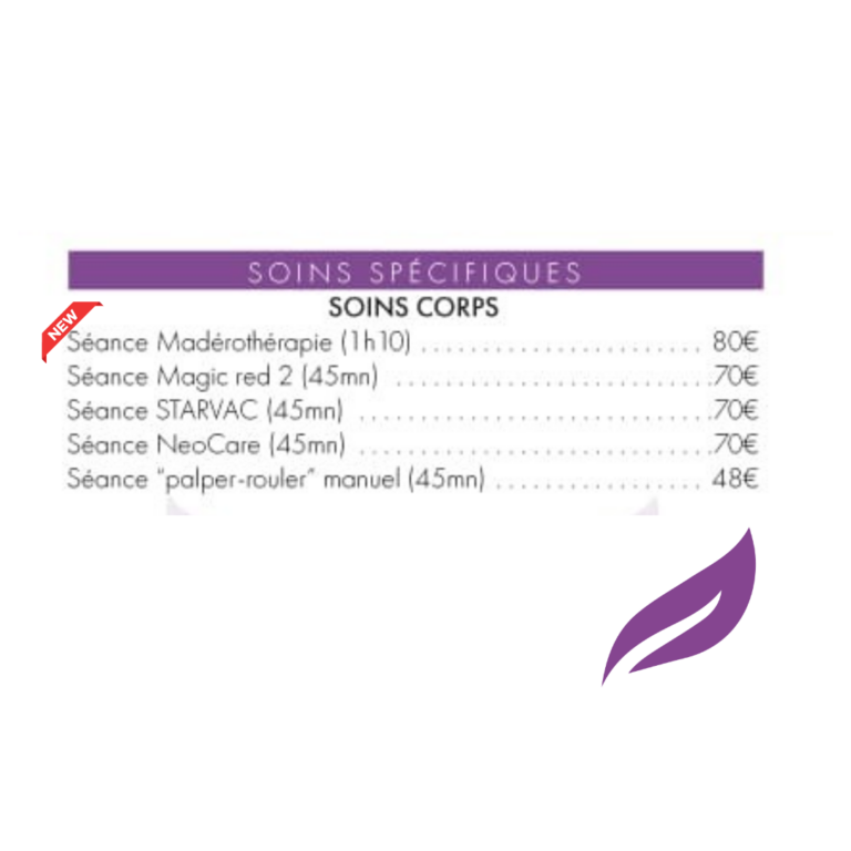 tarifs - soins minceur - corps - montarnaud